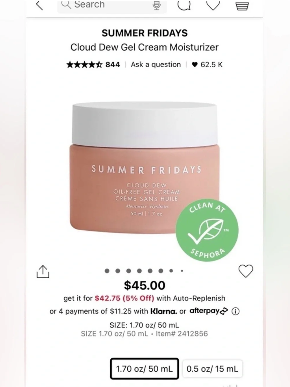 NEW Summer Fridays Cloud Dew Oil-Free Gel Cream Moisturizer New in Box RARE